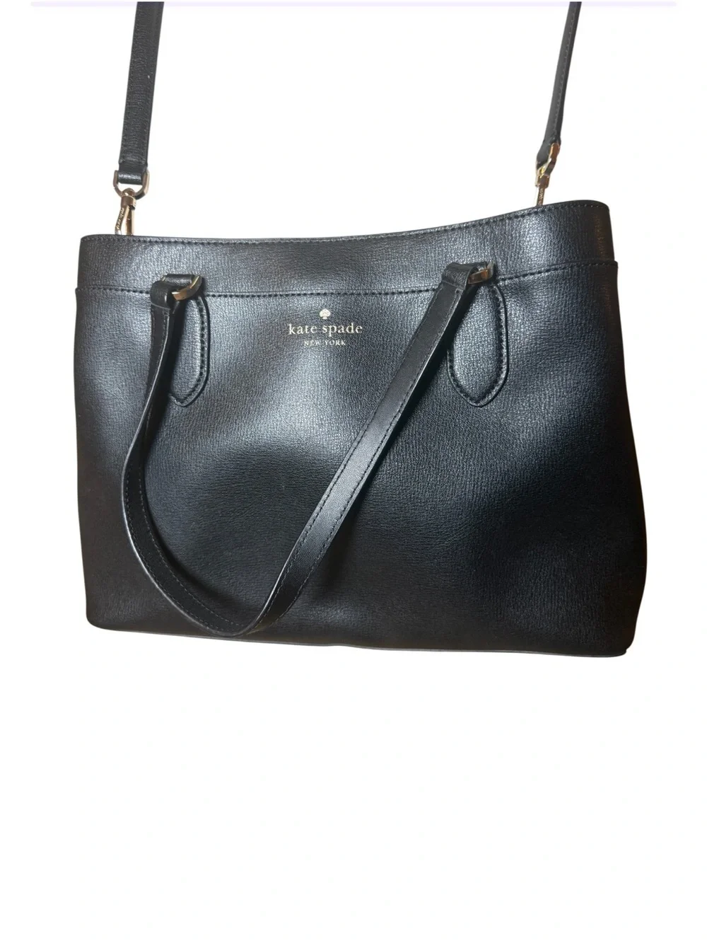 Kate Spade New York Sienna Satchel Black Leather with Detachable Strap-Like New